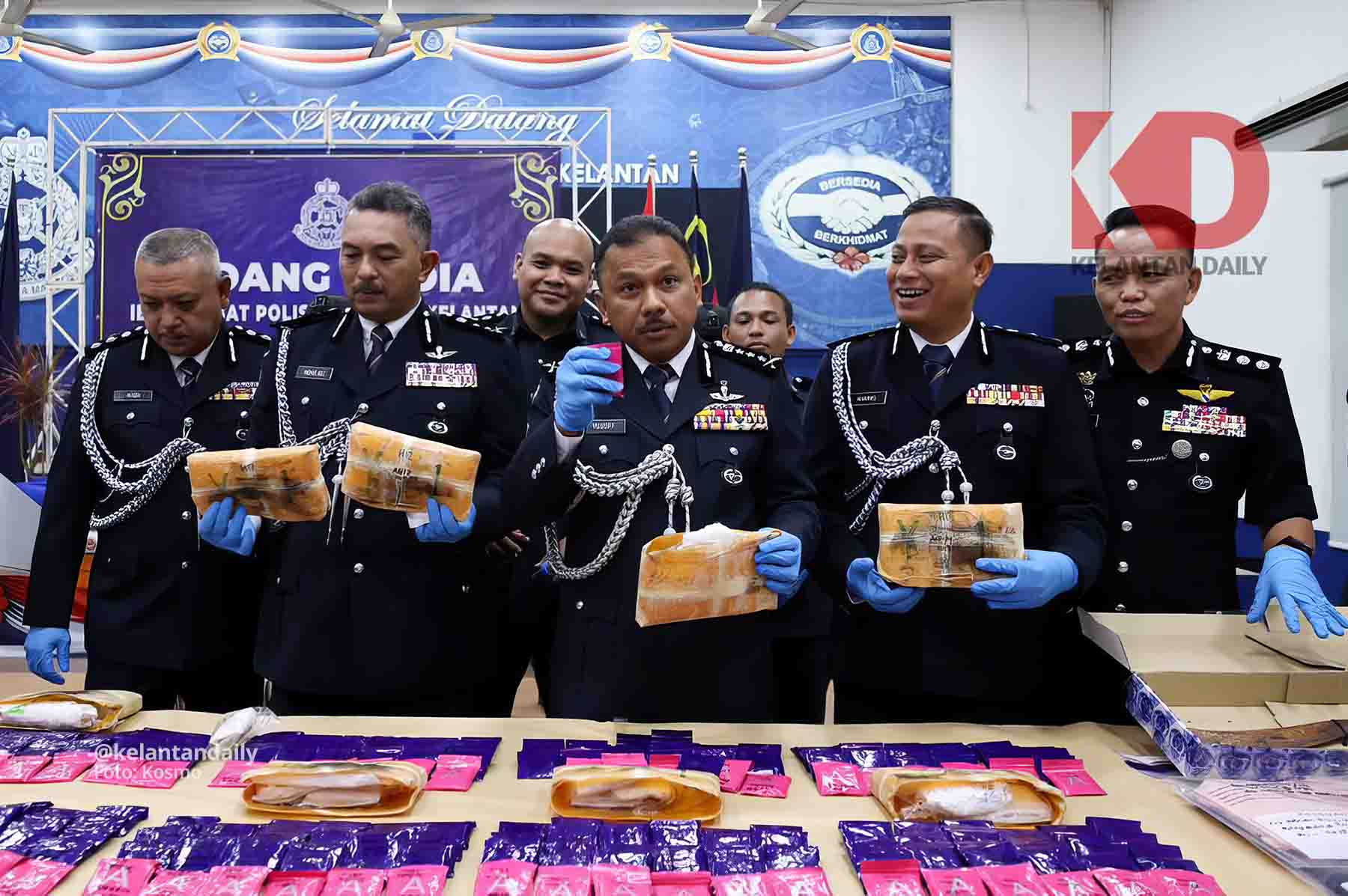 Tiga beranak ditahan, Polis Kelantan rampas pil kuda dan ketum RM1.6 Juta