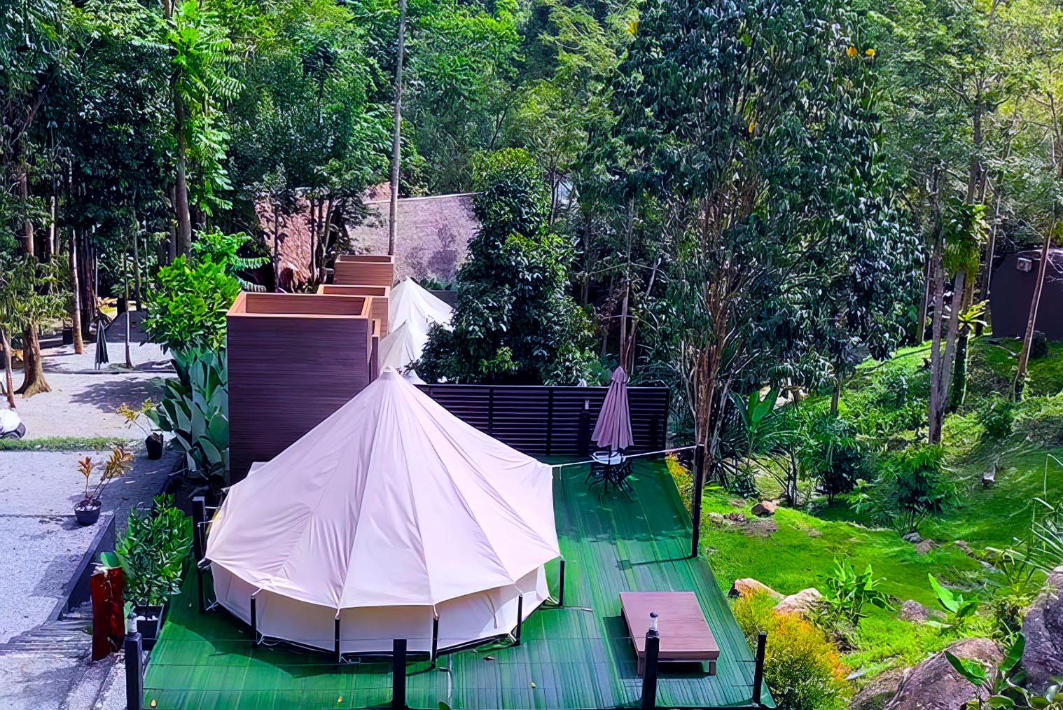 Glamping in the middle of tropical forest
