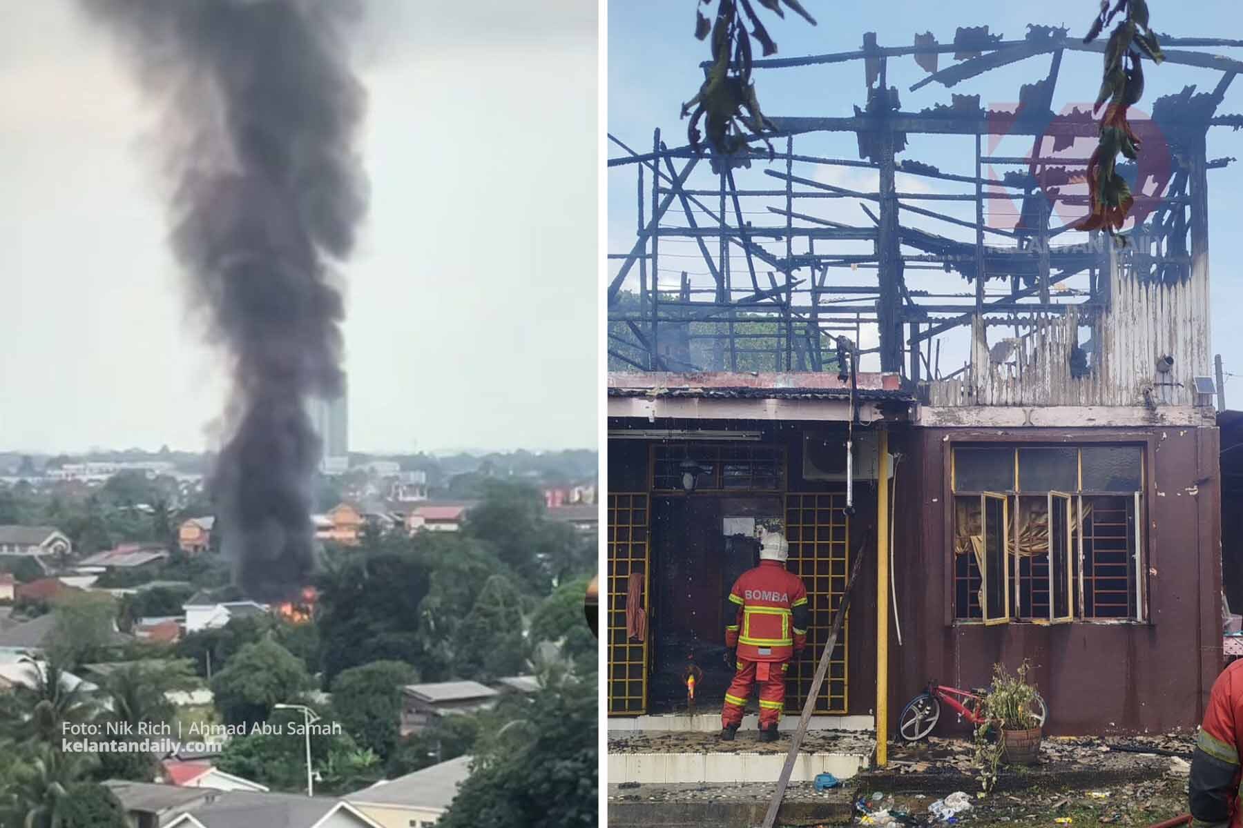 Rumah hangus beberapa minit selepas keluar ke hospital, sembilan beranak hilang tempat berteduh