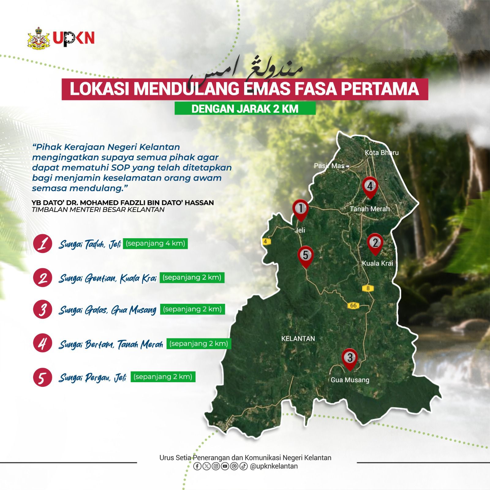 Lokasi dibenarkan mendulang emas di Kelantan