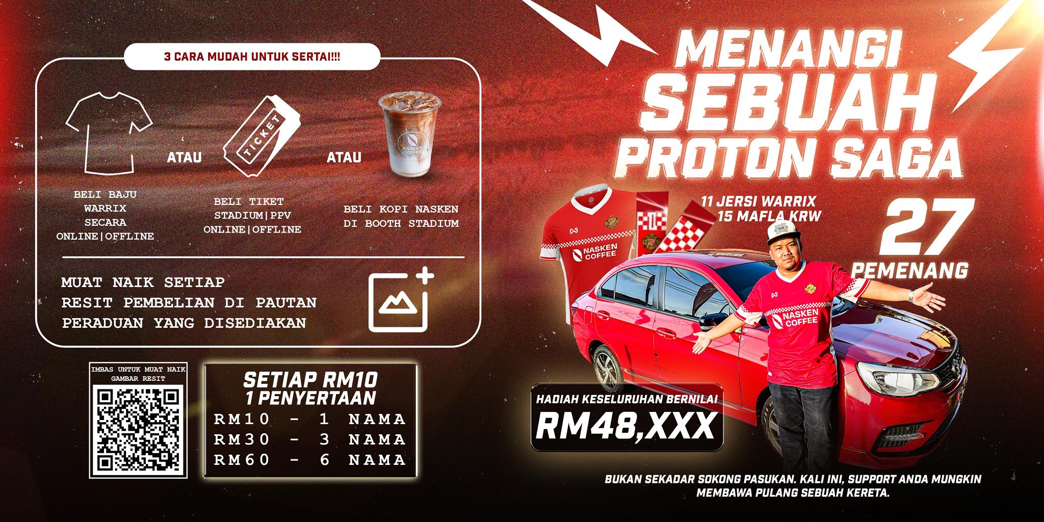 cabutan bertuah proton saga kelantan red warrior