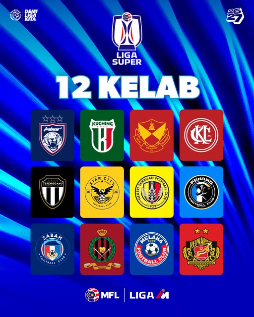 12 pasukan liga super 2026 2027