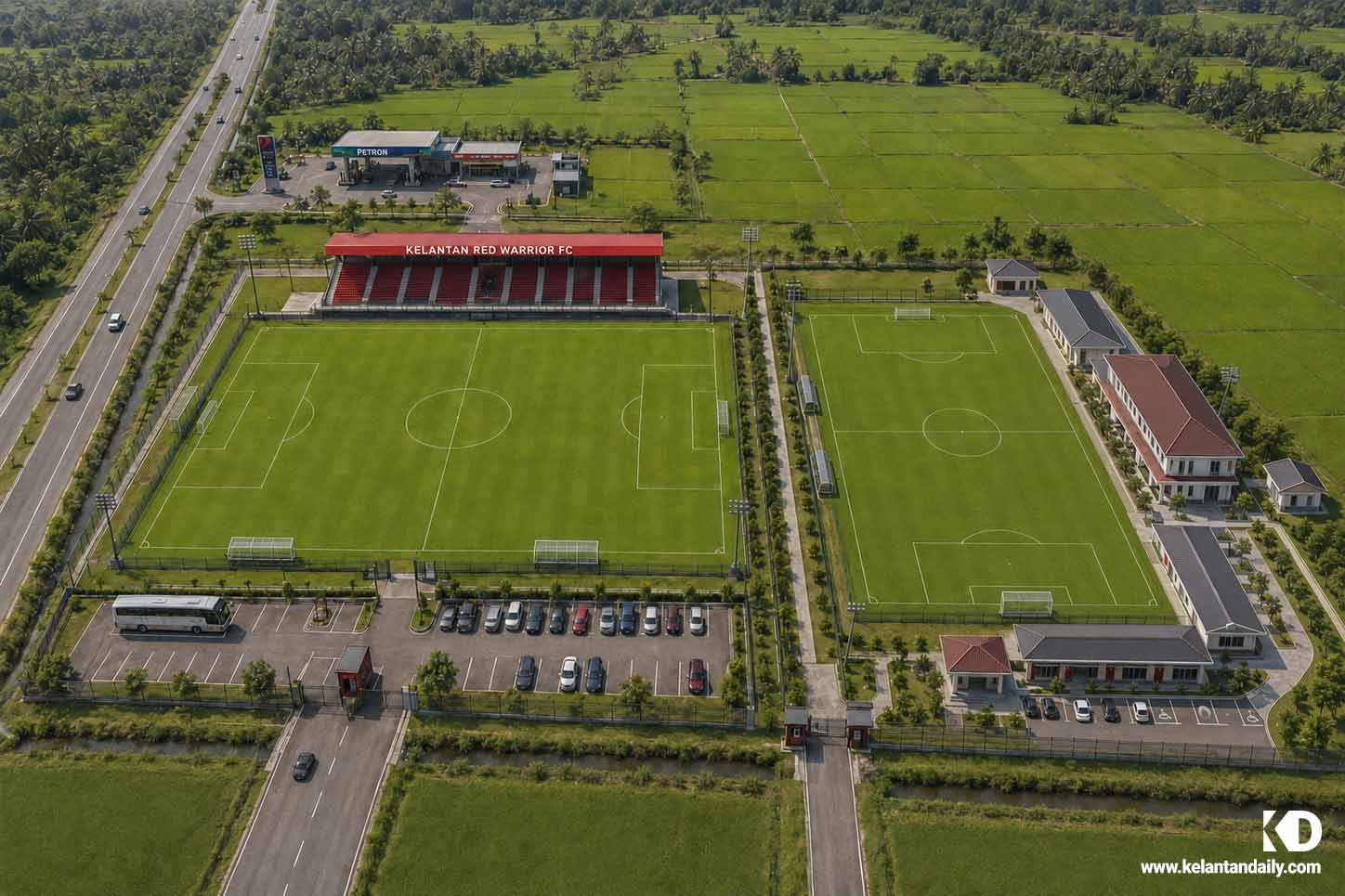 gambaran ai stadium mini dan padang latihan kelantan red warrior FC KRW