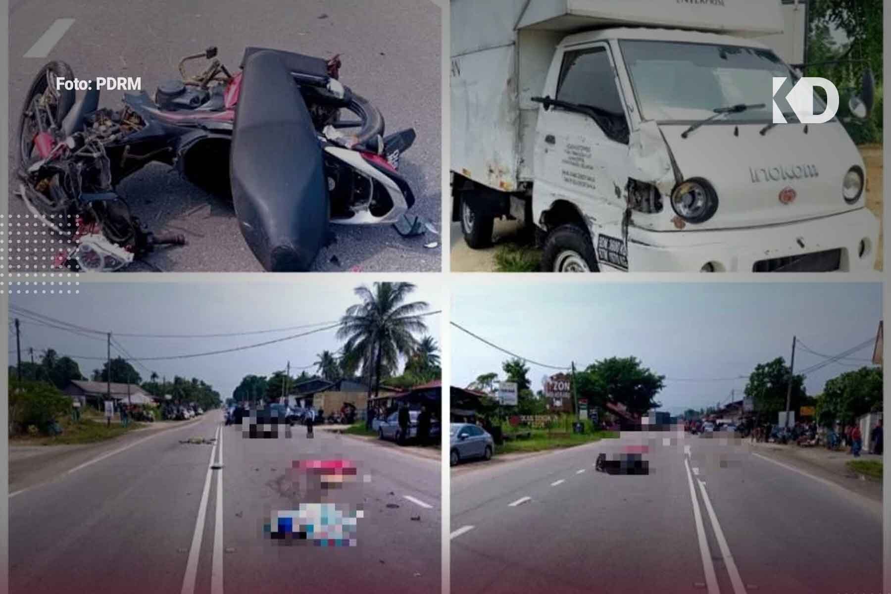 Pasangan Warga Emas Maut Motosikal Bertembung Lori di Ketereh