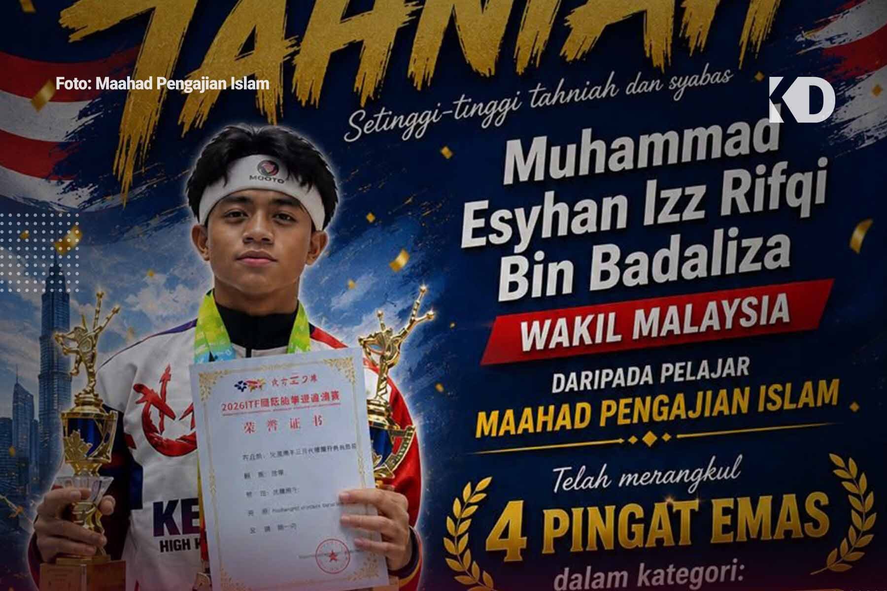 Pelajar Kelantan Borong Empat Pingat Emas Taekwondo di China